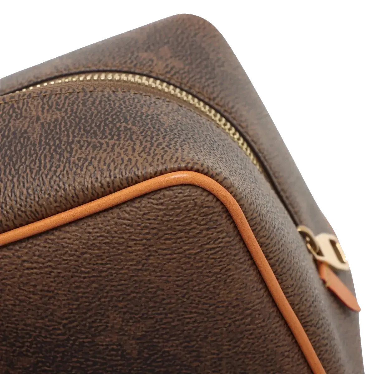 Pre-Loved Dopp Kit Pochette Monogram Coated Canvas with Gold Hardware, Brown