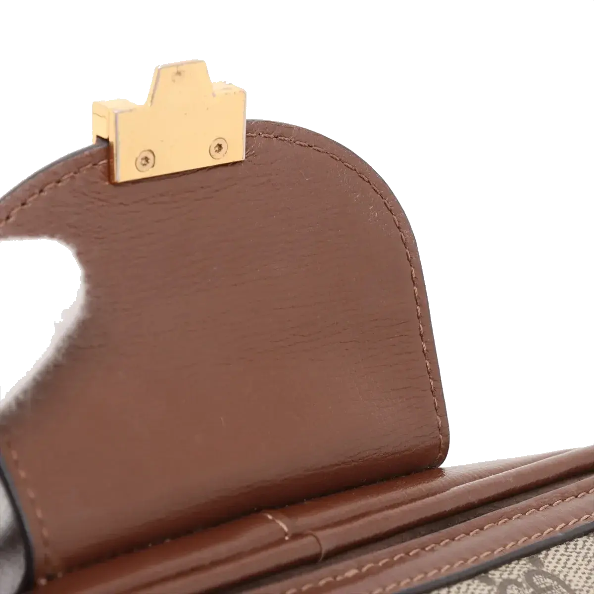 Pre-Loved GG Supreme Crossbody Bag Monogram Coated Canvas Mini with Gold Hardware, Beige/Brown