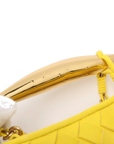 Pre-Loved Sardine Mini Shoulder Bag Intrecciato Leather Mini with Gold Hardware, Yellow