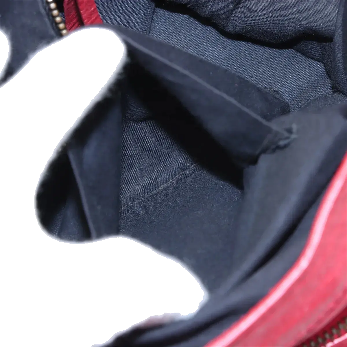 Pre-Loved City Handbag Leather with Matte Black Hardware, Red