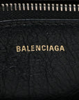 Pre-Loved Barbes East-West Shopper Tote Leather Small with Silver Hardware, Black