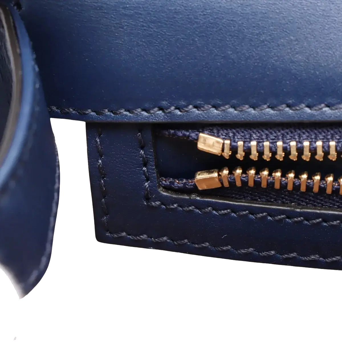 Pre-Loved Sylvie Shoulder Bag Leather Small with Gold Hardware, Navy Blue