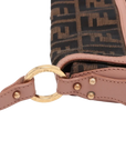 Pre-Loved Mia Shoulder Bag Zucca Coated Canvas with Gold Hardware, Brown