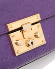 Pre-Loved Padlock Shoulder Bag Monogram Leather Mini with Gold Hardware, Purple