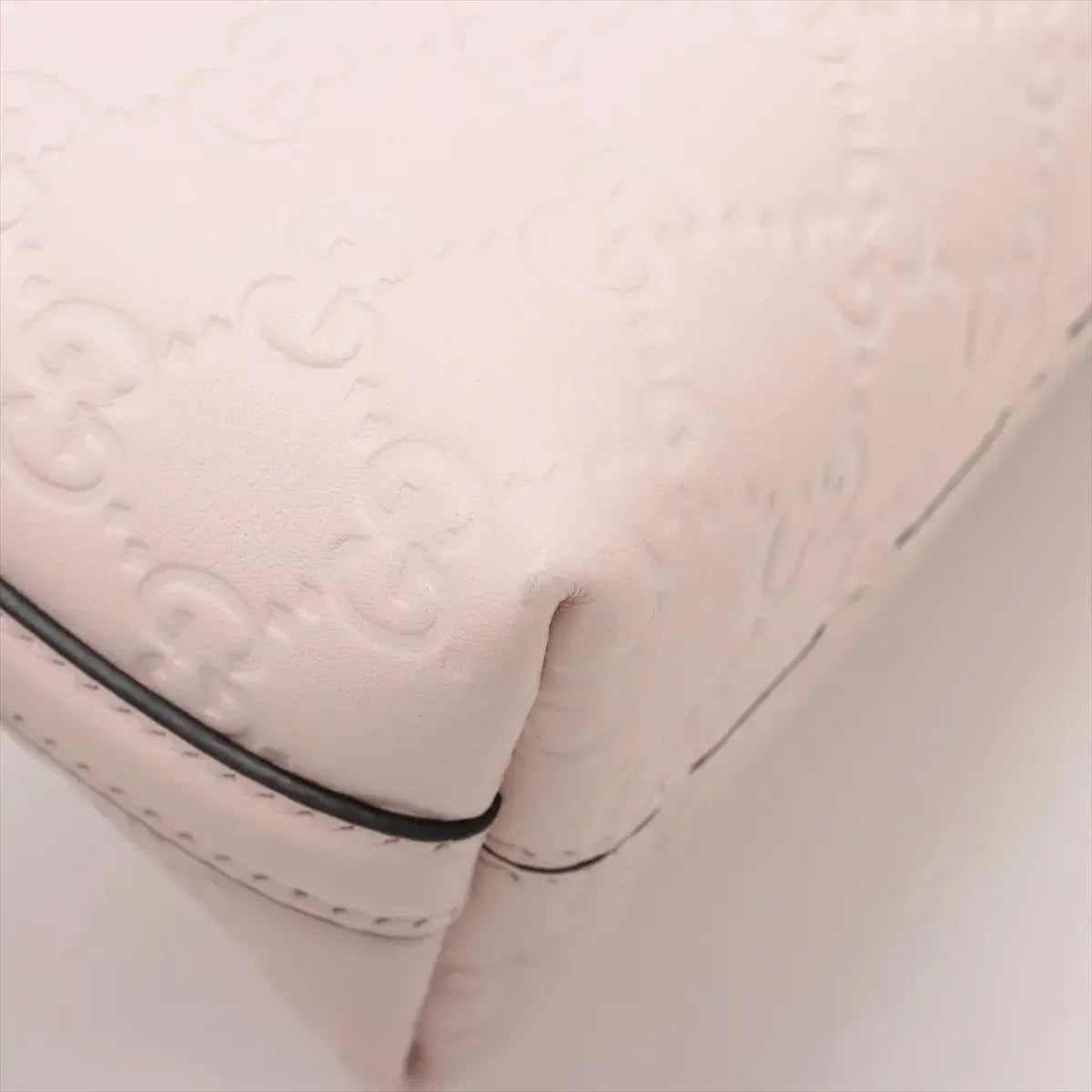 Pre-Loved Guccissima Crossbody Bag Monogram Leather Small with Gold Hardware, Light Pink