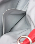 Pre-Loved Lady Dior Soft Shopping Tote Cannage Leather Large with Silver Hardware, Red