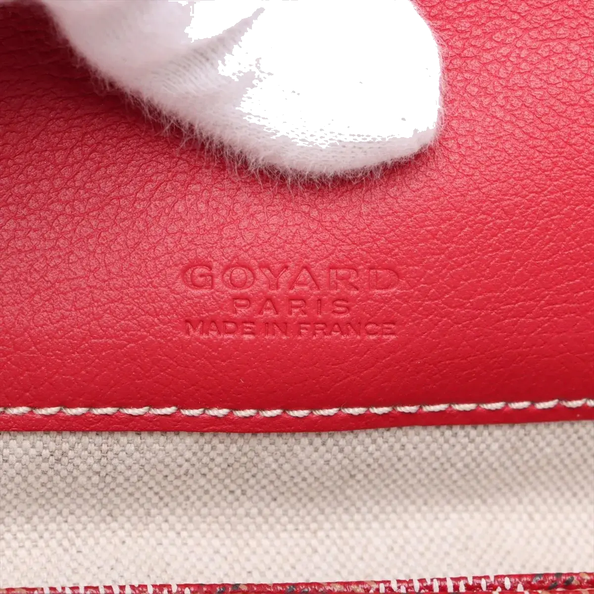 Pre-Loved Saint Louis Tote Goyardine Chevron Coated Canvas GM with Silver Hardware, Red