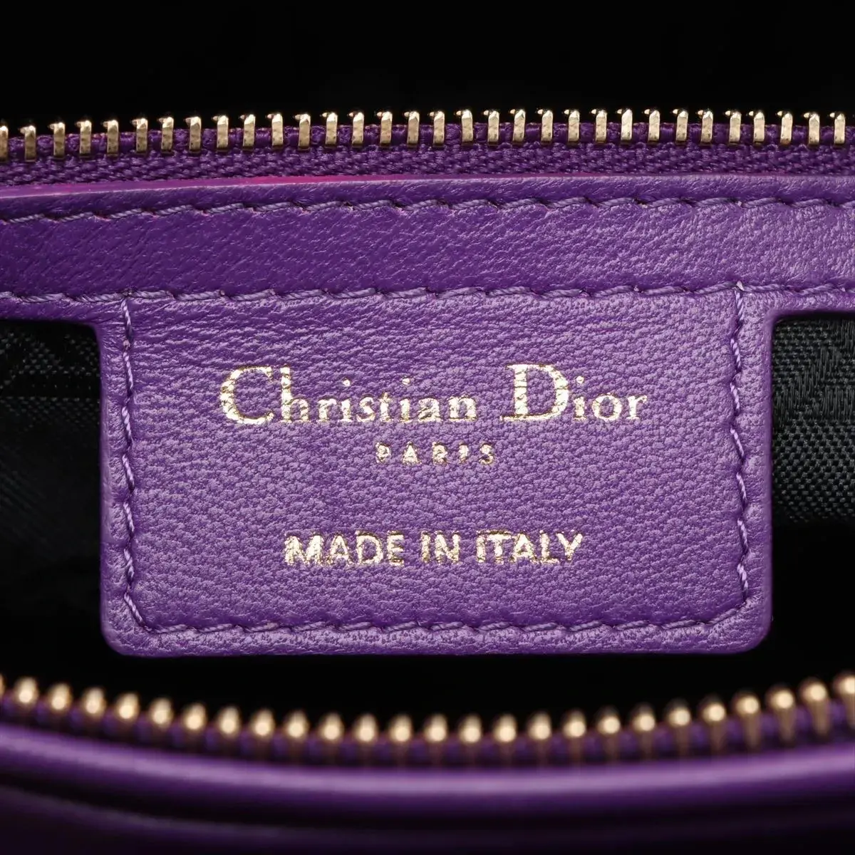 Pre-Loved Lady Dior Handbag Cannage Leather Large with Gold Hardware, Purple