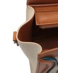 Pre-Loved Luggage Handbag Leather Nano with Silver Hardware, Cream Multicolor