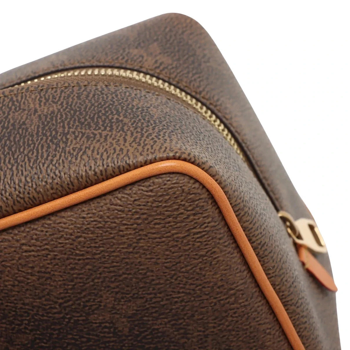 Pre-Loved Dopp Kit Pochette Monogram Coated Canvas with Gold Hardware, Brown