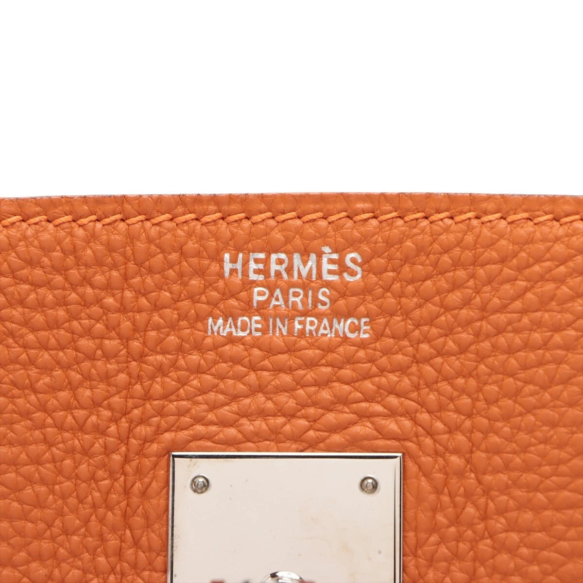 Pre-Loved Birkin Handbag Leather 35 with Palladium Hardware, Orange