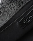 Pre-Loved Boy Shoulder Bag Chevron Leather Small with Silver Hardware, Black