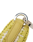Pre-Loved Re-Edition 2005 Shoulder Bag Crochet Raffia Gingham Mini with Silver Hardware, Yellow and White
