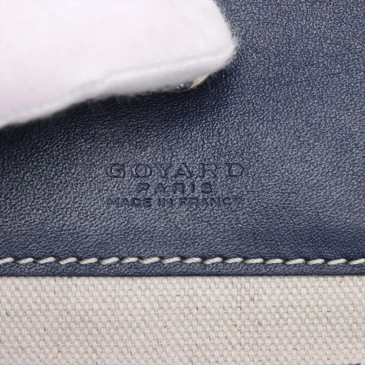 Pre-Loved Saint Louis Tote Goyardine Coated Canvas PM with Silver Hardware, Navy