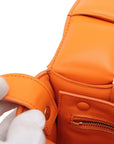 Pre-Loved Padded Cassette Crossbody Bag Intrecciato Leather with Gold Hardware, Orange
