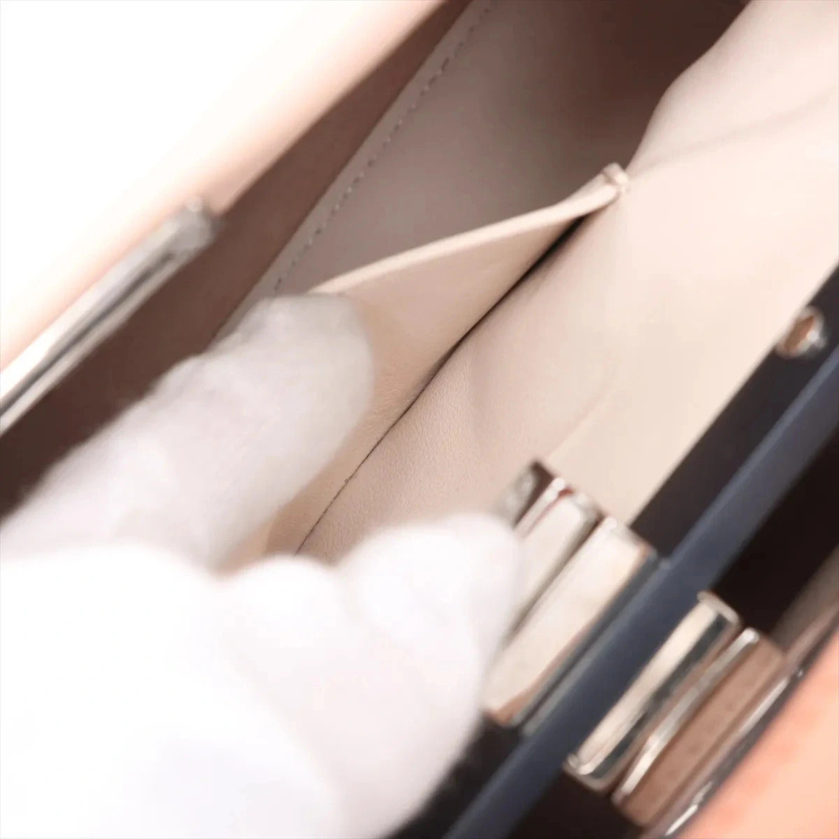 Pre-Loved Peekaboo Handbag Leather Mini with Silver Hardware, Pink