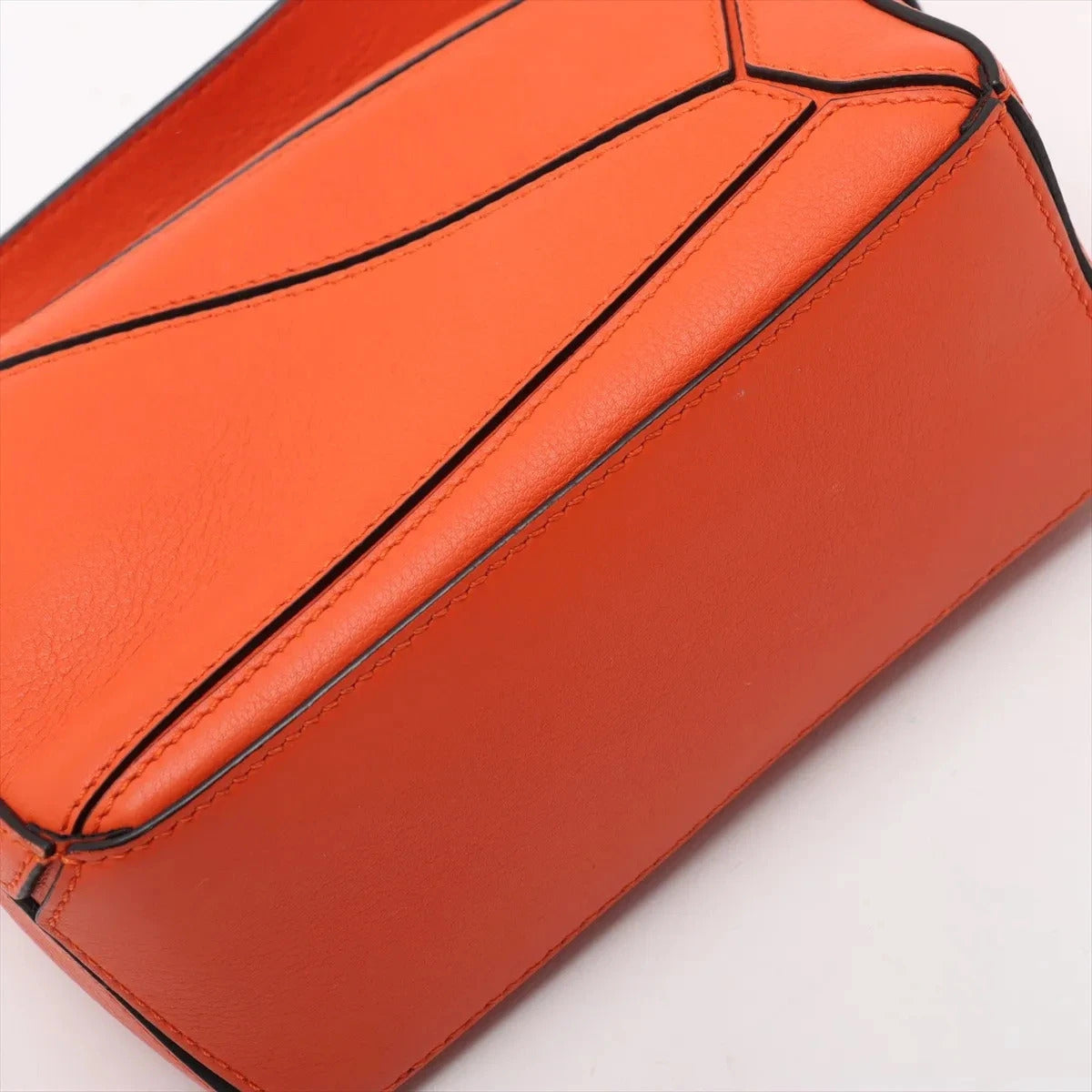 Pre-Loved Puzzle Handbag Leather Mini with Gold Hardware, Orange