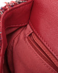 Pre-Loved Flap Bag Shoulder Bag Quilted Leather Mini with Gold Hardware, Red