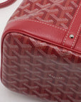 Pre-Loved Petit Flot Bucket Bag Goyardine Coated Canvas Small with Silver Hardware, Red