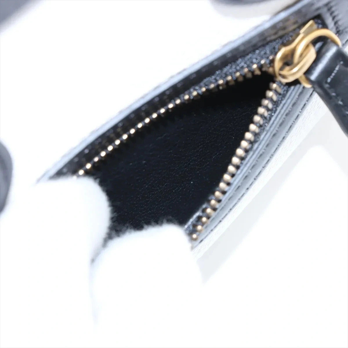 Pre-Loved Luggage Tote Leather Nano with Gold Hardware, White, Black &amp; Beige