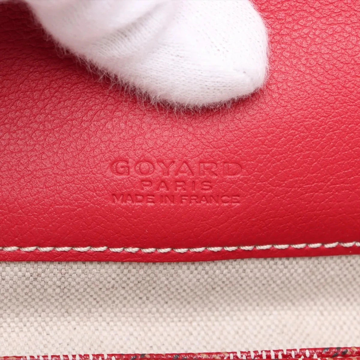 Pre-Loved Saint Louis Tote Goyardine Chevron Coated Canvas GM with Silver Hardware, Red