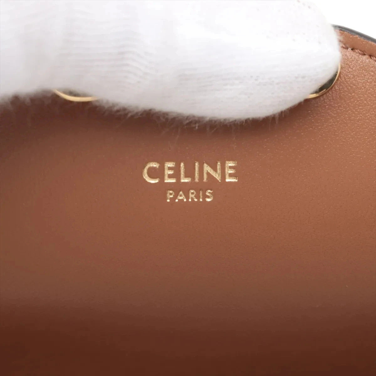 Pre-Loved Triomphe Wallet on Chain Crossbody Bag Triomphe Canvas with Gold Hardware, Beige and Tan