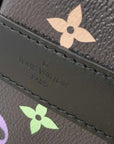 Pre-Loved Keepall Bandoulière Travel Bag Monogram Coated Canvas 50 with Silver Hardware, Black Multicolor