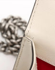 Pre-Loved Dionysus Shoulder Bag Dragon Print Leather Small with Aged Silver Hardware, Ivory