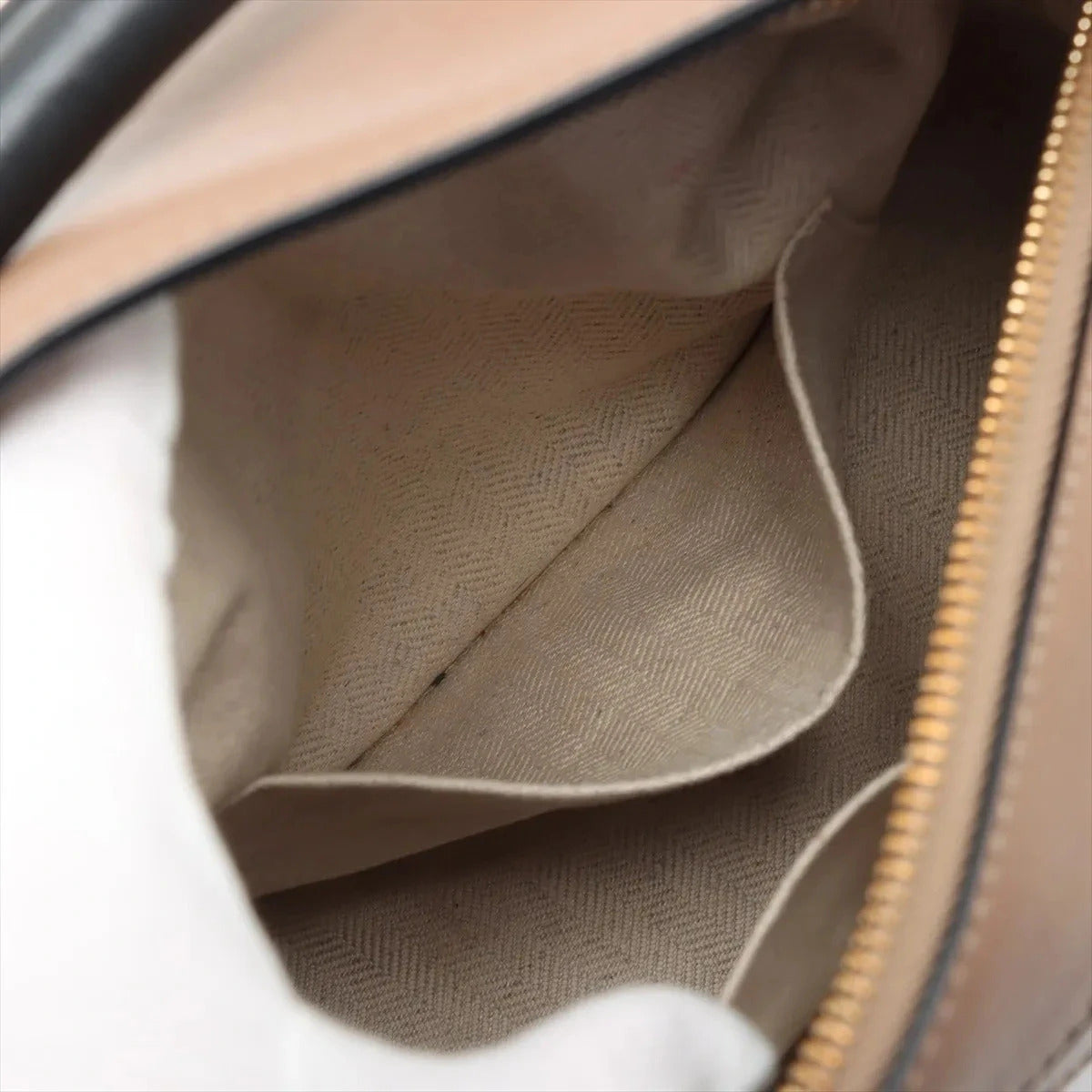 Pre-Loved Puzzle Handbag Leather Small with Gold Hardware, Taupe/Orange/Black