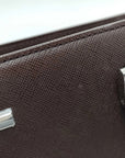 Pre-Loved Tote Leather with Silver Hardware, Dark Brown