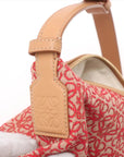 Pre-Loved Anagram Pochette Shoulder Bag Anagram Canvas Small with Gold Hardware, Red and Beige