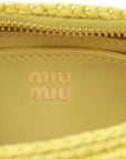 Pre-Loved Wander Hobo Shoulder Bag Raffia Mini with Gold Hardware, Yellow