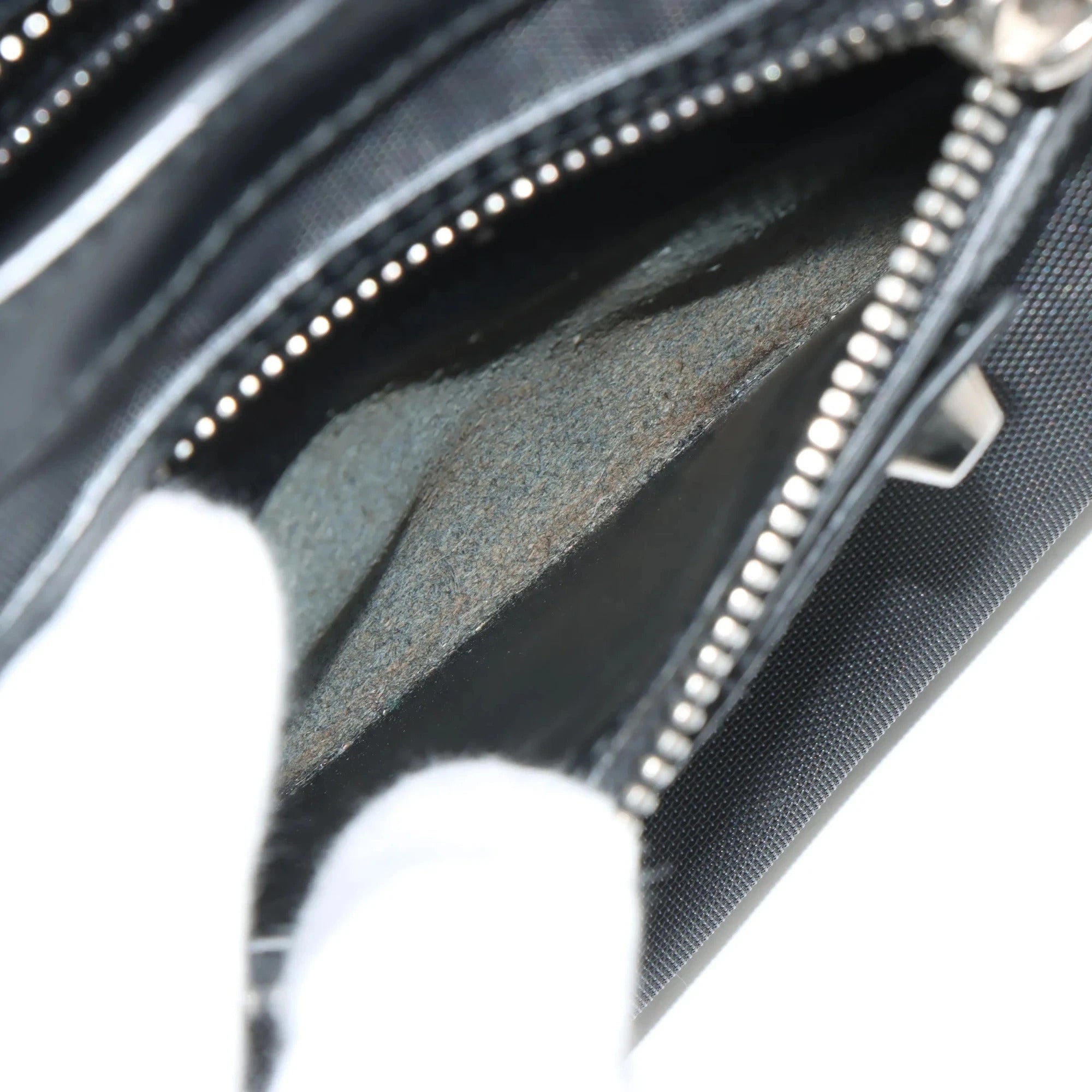 Pre-Loved Classic City Handbag Canvas Plain Mini with Silver Hardware, Black