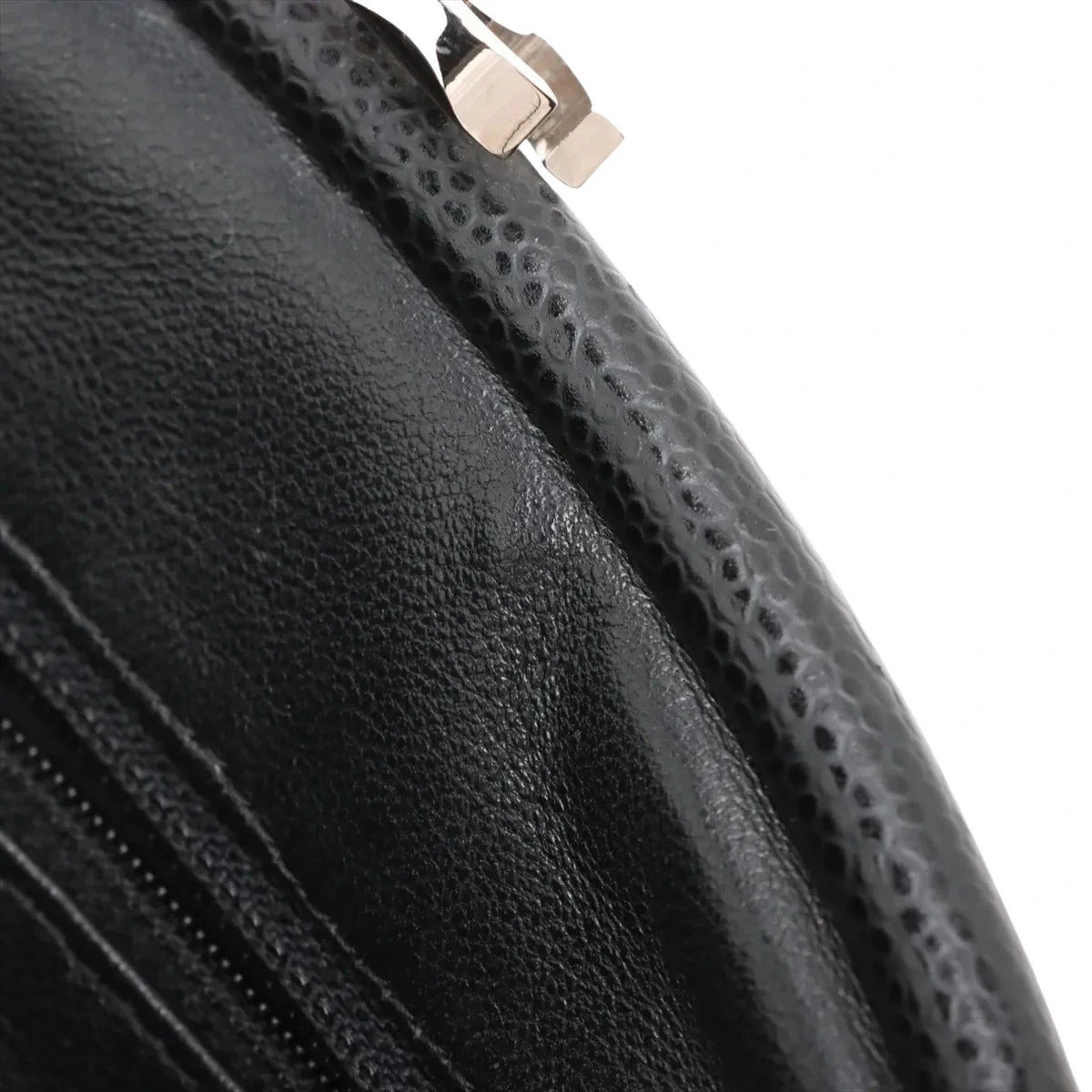 Pre-Loved Timeless Clutch Clutch Quilted Leather with Silver Hardware, Black