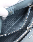 Pre-Loved Galleria Tote Leather Medium with Silver Hardware, Light Blue