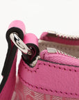 Pre-Loved GG-P Half-Moon Shoulder Bag Monogram Coated Canvas Small with Silver Hardware, Pink