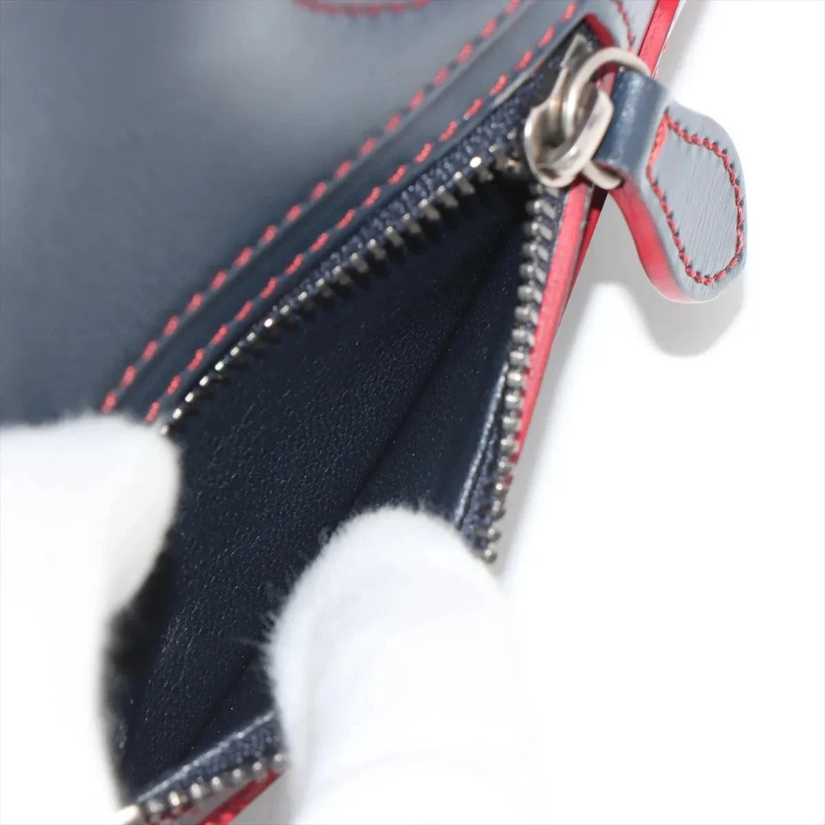 Pre-Loved Luggage Nano Handbag Leather Nano with Silver Hardware, Navy