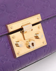 Pre-Loved Padlock Shoulder Bag Monogram Leather Mini with Gold Hardware, Purple