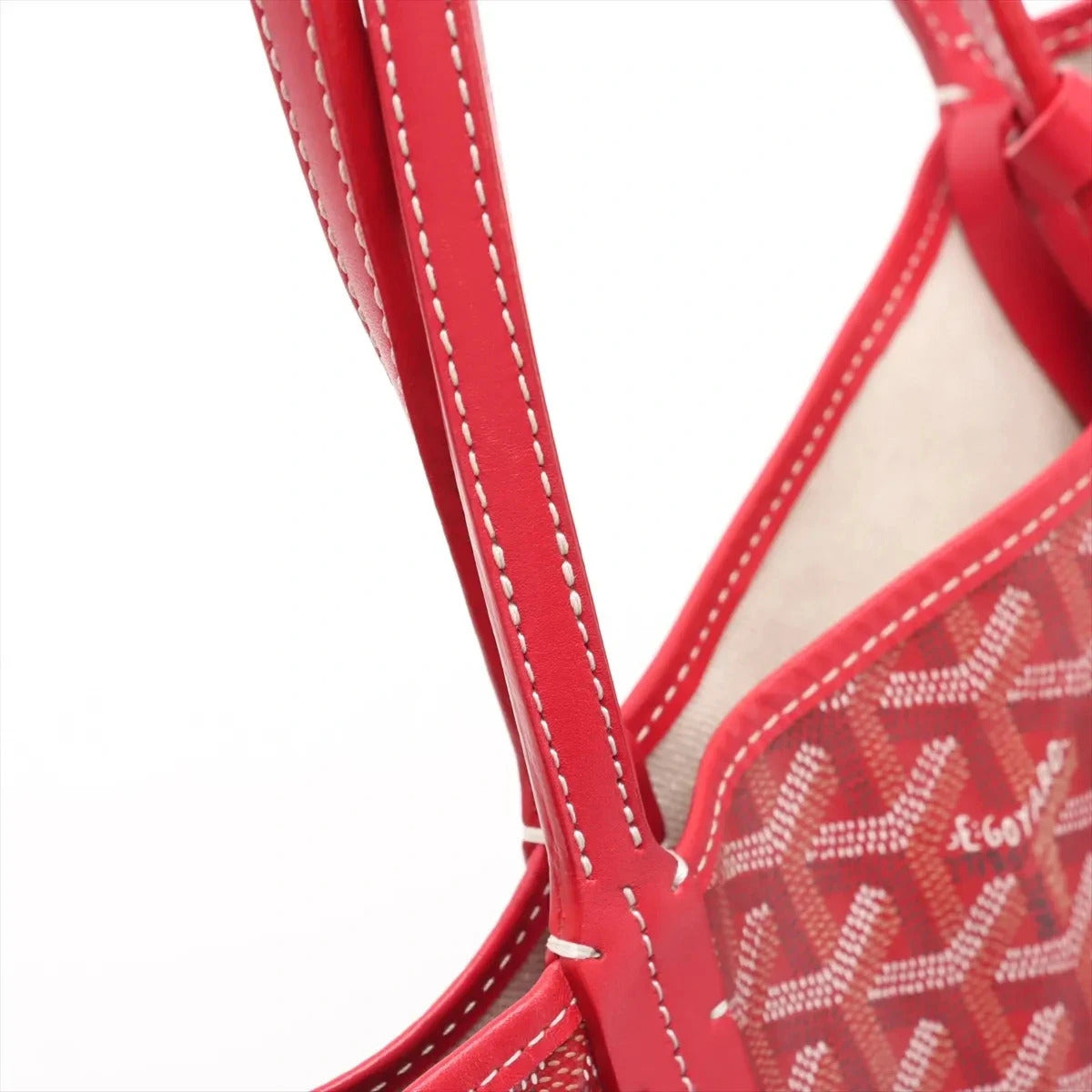 Pre-Loved Saint Louis Tote Goyardine Coated Canvas PM with Silver Hardware, Red