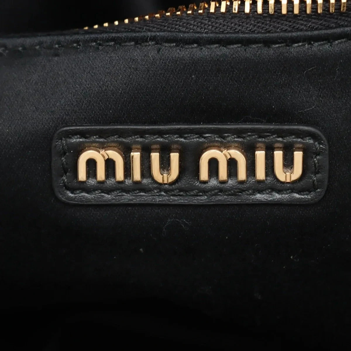 Pre-Loved Bowling Bag Handbag Leather Mini with Gold Hardware, Black