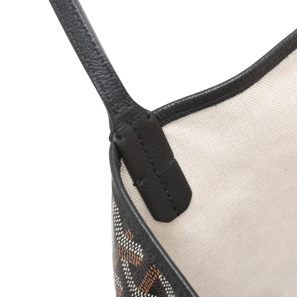 Pre-Loved Saint Louis Tote Goyardine Coated Canvas GM with Black Hardware, Black
