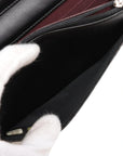Pre-Loved Wallet on Chain Crossbody Bag Quilted Leather with Silver Hardware, Black