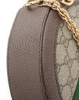 Pre-Loved Ophidia Round Mini Crossbody Bag Monogram Coated Canvas Mini with Gold Hardware, Beige Ebony