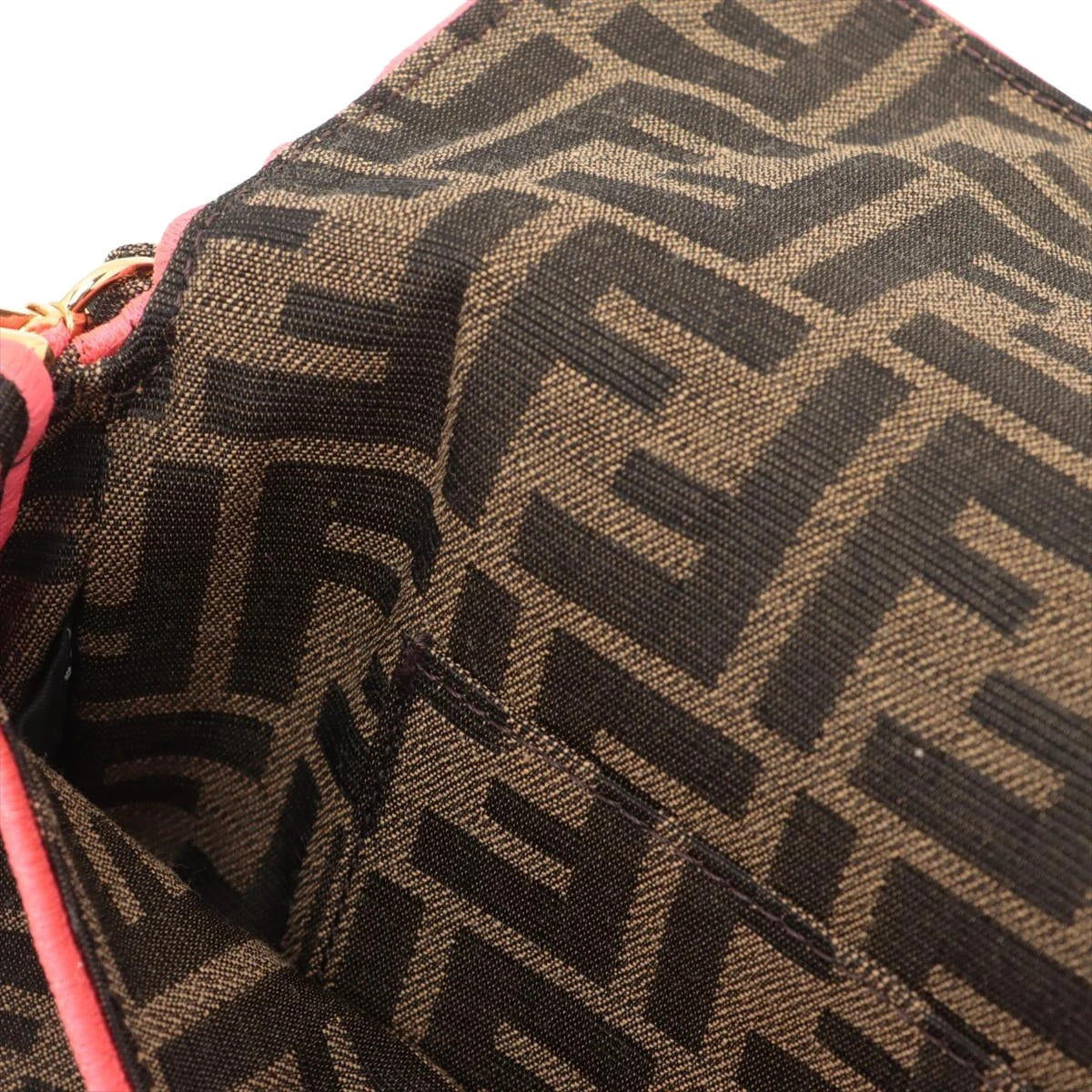 Pre-Loved Baguette Shoulder Bag Zucca Coated Canvas with Gold Hardware, Brown
