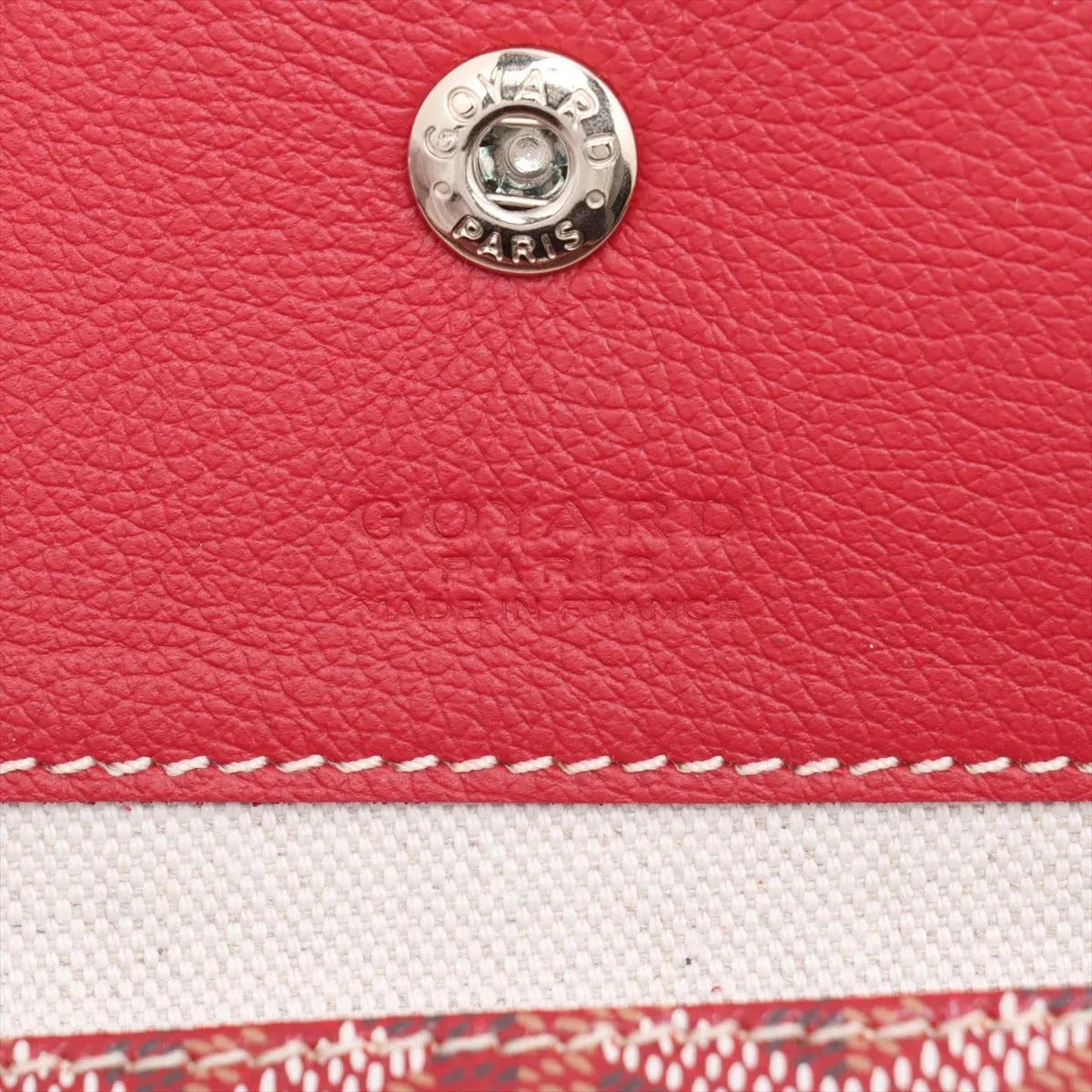 Pre-Loved Saint Louis Tote Goyardine Chevron Coated Canvas PM with Gold Hardware, Red