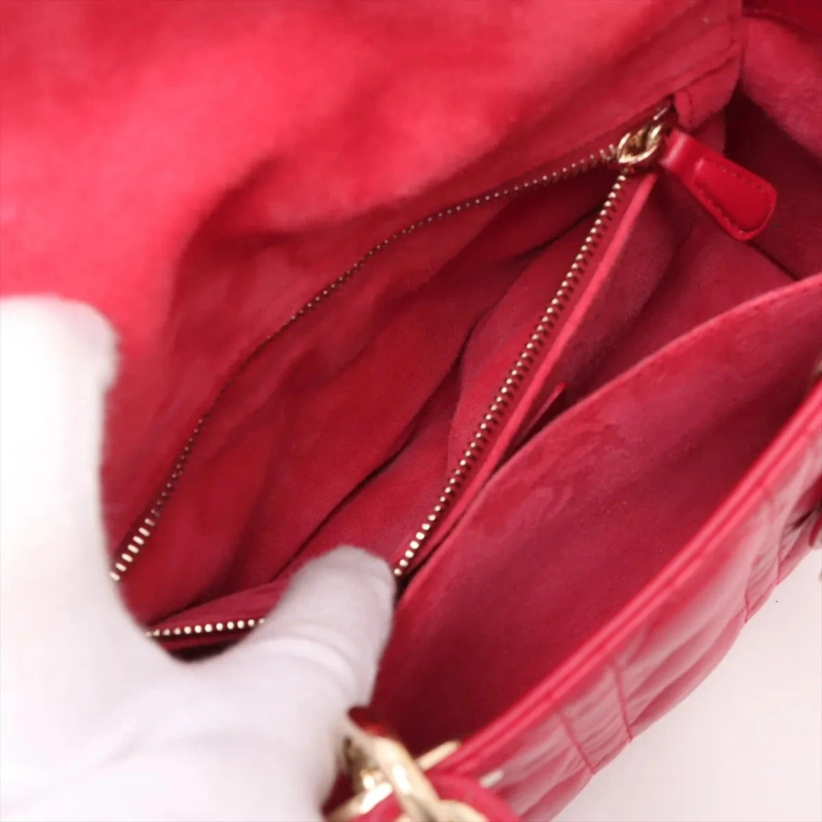 Pre-Loved Lady Dior Handbag Cannage Leather Medium with Gold Hardware, Pink