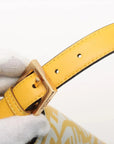 Pre-Loved Baguette Shoulder Bag FF Vertigo Coated Canvas with Gold Hardware, Yellow and White