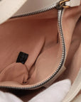 Pre-Loved Queen Margaret Shoulder Bag Monogram Canvas Coated with Aged Gold Hardware Medium, Beige Ebony with Ivory Trim