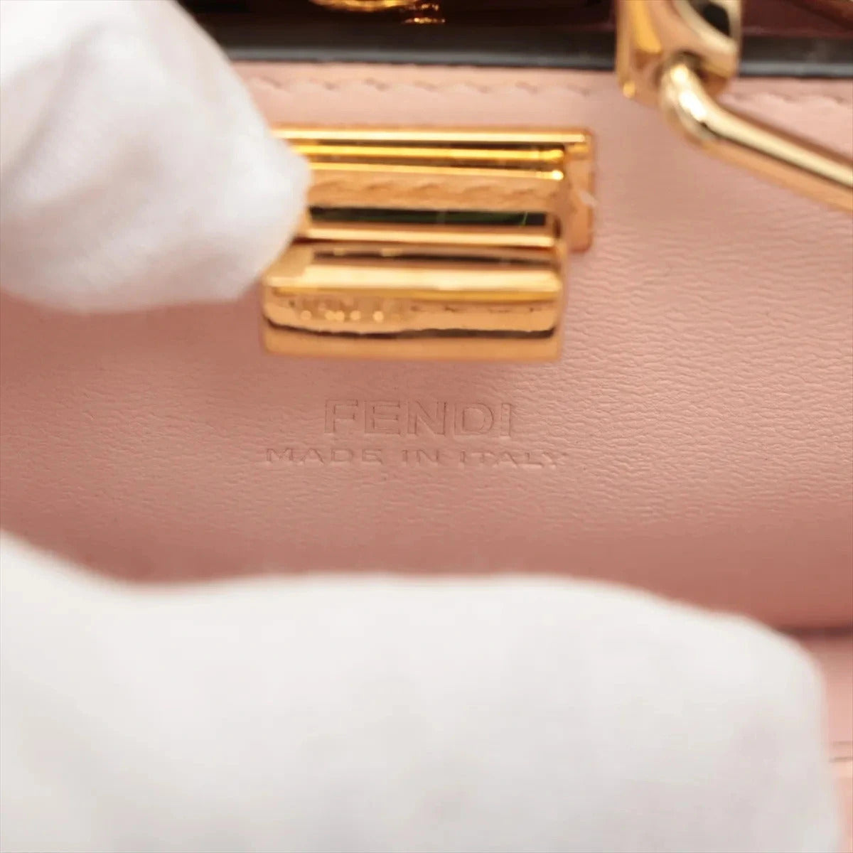 Pre-Loved Peekaboo Handbag Leather Micro with Gold Hardware, Pink