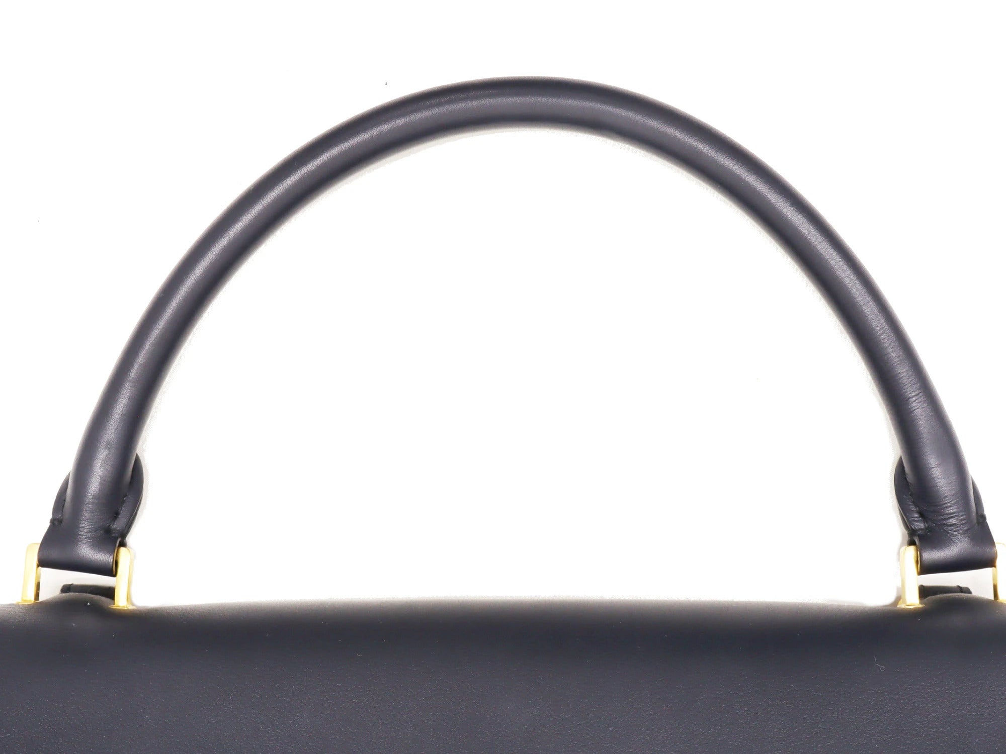 Pre-Loved Trapeze Handbag Leather Medium with Gold Hardware, Gray
